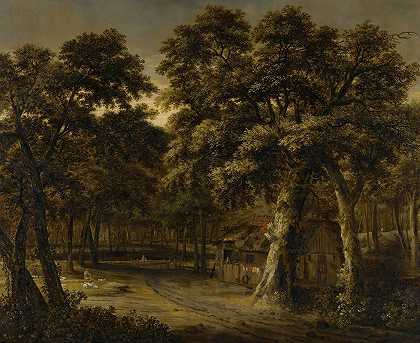 菲利普·科宁克（Philips Koninck）的《带小屋和人物的林地场景》