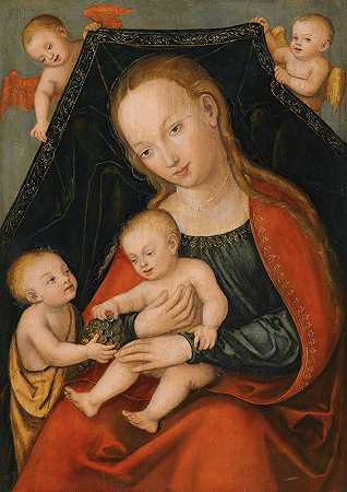 《圣母与圣约翰施洗者和两个天使的孩子》，卢卡斯·克兰奇老人工作室