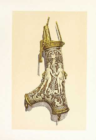 约翰·查尔斯·罗宾逊（John Charles Robinson）的《鹿角里的火药瓶》，镀银