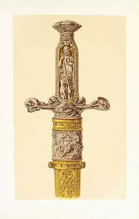 约翰·查尔斯·罗宾逊（John Charles Robinson）的《猎剑》（Hunting Sword），希尔特（Hill）和斯卡巴德（Scabbard）银牌和镀金铜牌