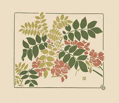 George Auriol基于开花植物的抽象设计