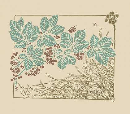 乔治·奥里奥尔基于树叶、草和花的抽象设计