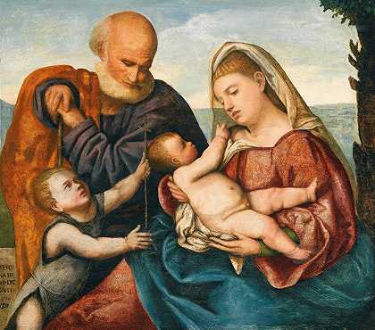 贝尔纳迪诺·利西尼奥的《圣婴圣约翰施洗者的神圣家庭》