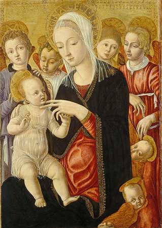 马泰奥·迪·乔瓦尼（Matteo di Giovanni）的《麦当娜和孩子与天使和小天使》（Madonna and Child with Angels and Cherubim）