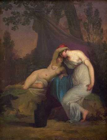 尼古拉·亚伯拉罕·阿比尔加德的《希腊诗人萨福和米提琳的女孩》