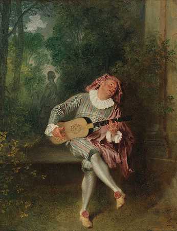 Jean Antoine Watteau的《Mezzetin》