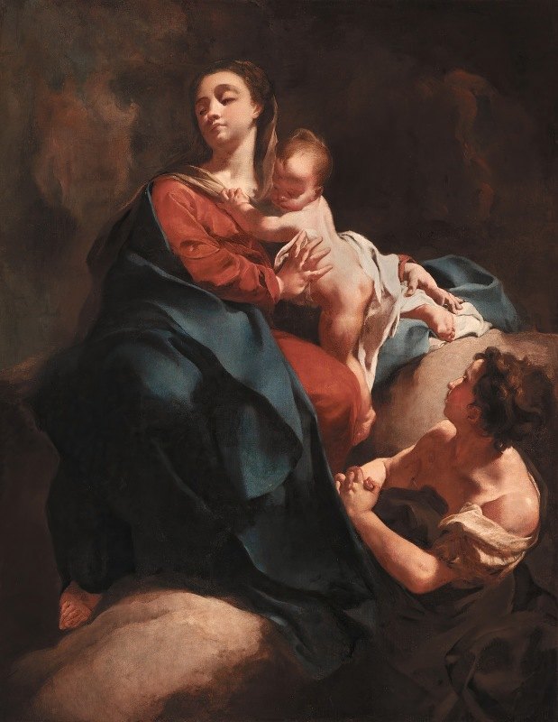 乔瓦尼·巴蒂斯塔·皮亚泽塔（Giovanni Battista Piazzetta）的《麦当娜与孩子》（Madonna And Child With a Adoring Figure）
