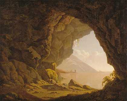 《洞穴，那不勒斯附近》，德比的约瑟夫·赖特著