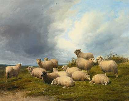 托马斯·西德尼·库珀的《牧场里的羊》