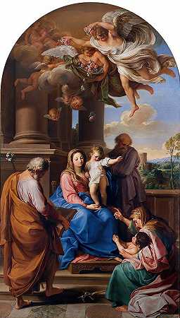 蓬佩奥·巴托尼的《圣母与圣徒约瑟夫、撒迦利亚、伊丽莎白和圣婴圣约翰》