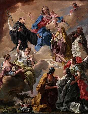 乔瓦尼·巴蒂斯塔·皮托尼的《圣徒向圣母和孩子献上虔诚的女人》