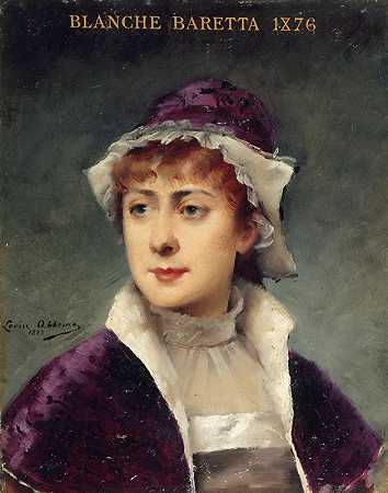 “布兰奇·巴雷塔肖像（1855-1939），法国喜剧社社员，路易丝·阿巴玛