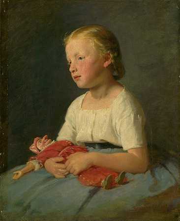Gyula Benczúr的《带娃娃的小女孩》