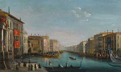 朱塞佩·贝尔纳迪诺·比森（Giuseppe Bernardino Bison）的《威尼斯，从巴尔比宫眺望里亚托桥的大运河》