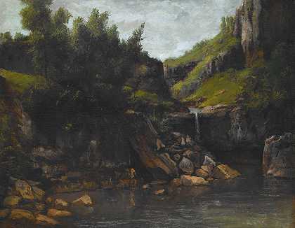 古斯塔夫·多雷的《落基风景中的瀑布》