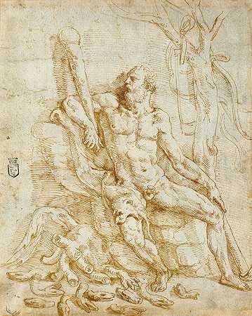 朱利奥·罗曼诺的《杀死九头蛇后的大力士》
