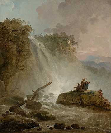 Hubert Robert的《瀑布与绘画艺术家》