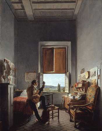 “Léon Pallière（1787–1820）在罗马美第奇别墅的房间里，让·阿劳