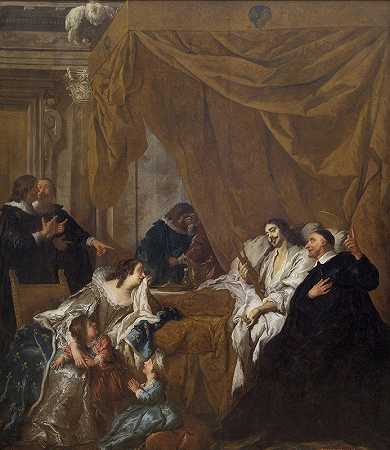 让-弗朗索瓦·德·特洛伊的《圣文森特·德·保罗在路易十三的临终之床》