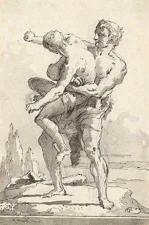 乔瓦尼·多梅尼科·蒂埃波罗的《大力神与安泰乌斯》（下图为壁架）