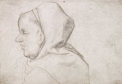 “长者汉斯·霍尔贝因（Hans Holbein The Elder）左侧的一幅戴帽僧侣肖像
