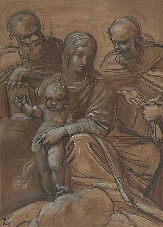 贾科莫·卡维多内的《圣母和孩子与两个男圣徒》