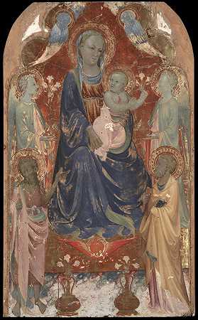 罗塞洛·迪·雅科波·弗朗奇的《圣母与孩子与施洗者圣约翰、圣彼得和两个天使》