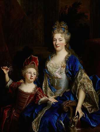 尼古拉斯·德·拉吉利埃的《卡斯特尔瑙侯爵、查理斯·莱昂诺·奥布里的妻子凯瑟琳·库斯塔德与儿子莱昂诺的肖像》