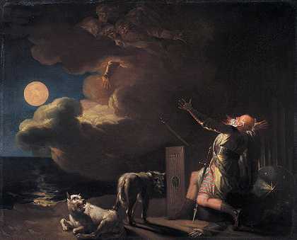 尼古拉·亚伯拉罕·阿比尔德加德的《芬加尔在月光下看到他的祖先的鬼魂》