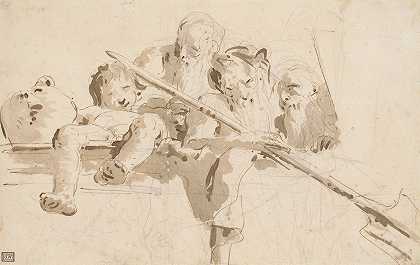 乔瓦尼·巴蒂斯塔·蒂埃波罗的《河神和其他女儿墙上的人物》