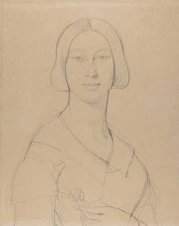 “保罗·梅里斯夫人的肖像，出生于帕尔米拉·格兰杰，作者：让·奥古斯特·多米尼克·英格尔