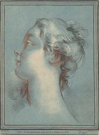 《一个年轻女人的头像，面朝左边》（Gilles Demarteau the Elder）