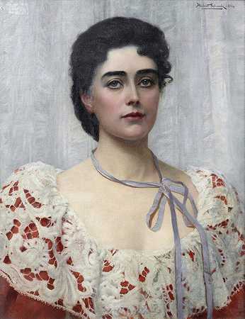 赫伯特·古斯塔夫·施马尔茨的《亚历克·特维迪夫人》（1862-1940）