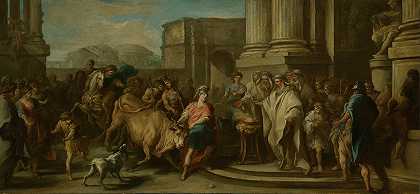 查尔斯·安德烈·凡·卢的《忒修斯驯服马拉松公牛》