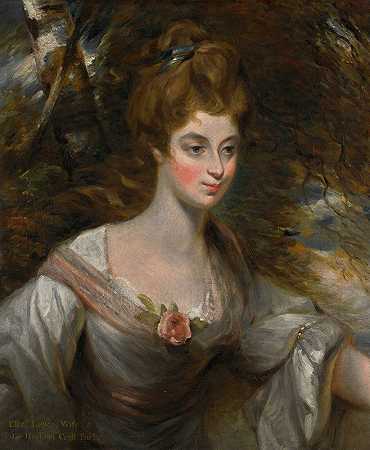 约翰·康斯特布尔《克罗夫特夫人伊丽莎白肖像》（1754-1815）