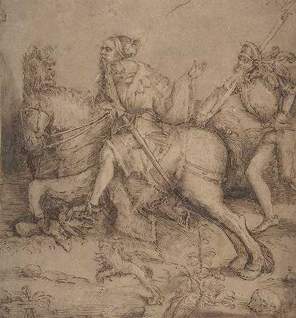 阿尔布雷希特·杜勒（Albrecht Dürer）的《马背骑士》（Knight on Horseback and Landsknecht）