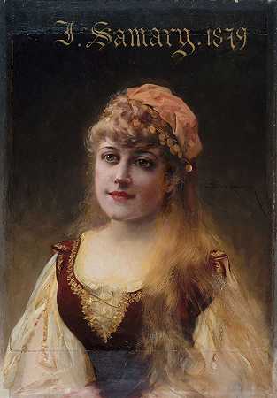 “珍妮·萨马里肖像（1857-1890），弗朗索瓦·肖默的法国喜剧社社员