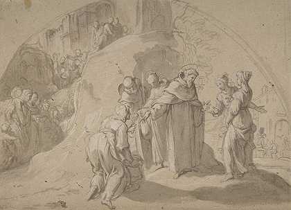 贝尔纳迪诺·波切蒂的《圣菲利普·贝尼齐在托迪市改造两个邪恶的女人》