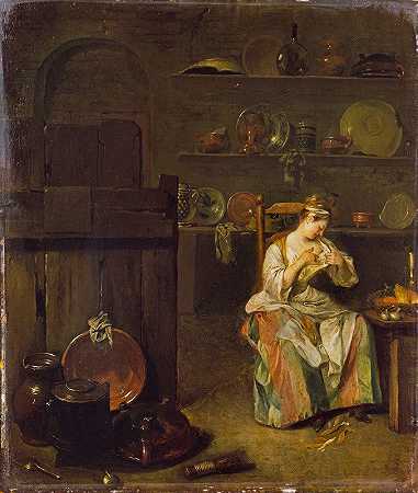 尼古拉斯·兰克莱特的《厨房里的年轻女人》