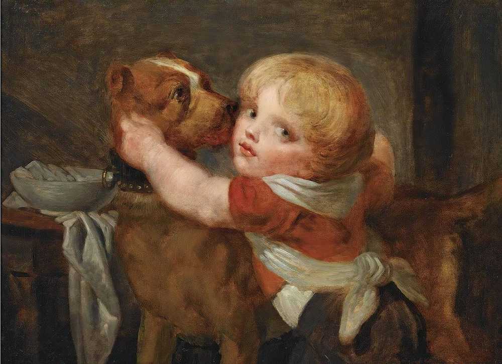 让-巴蒂斯特·格雷兹的《一个带狗的年轻男孩》