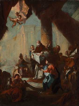 Franz Anton Maulbertsch的“圣殿中基督的呈现研究”（维也纳圣乌尔里希）
