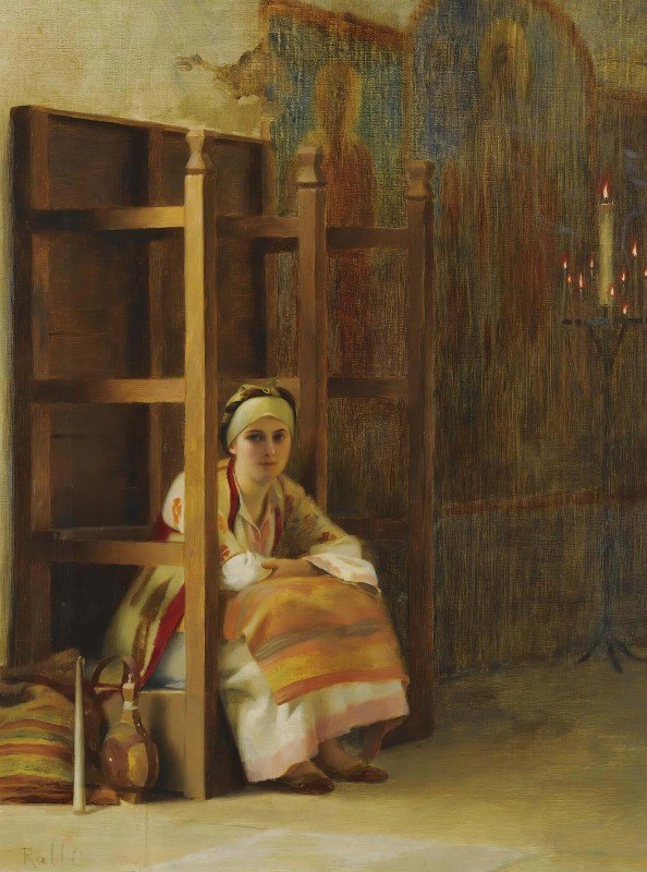 Young Girl In A Greek Church-