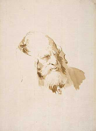 乔瓦尼·巴蒂斯塔·蒂埃波罗的《穿着高领的男人的头像》