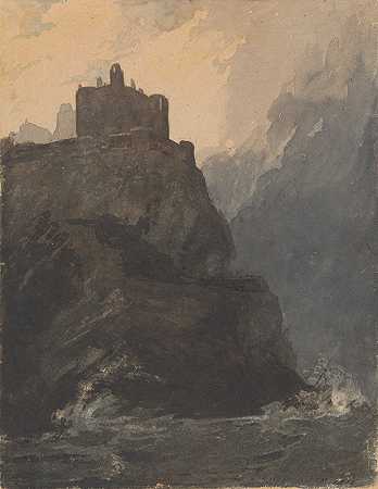 托马斯·萨利（Thomas Sully）的《悬崖上的城堡》（Castle on Cliff，with a Story Sea）和《悬崖底部的沉船》