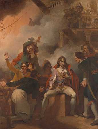 罗伯特·史密克的《桑威奇伯爵在索莱贝战役中拒绝弃船》