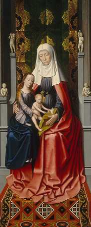杰拉德·戴维和工作坊的《圣安妮祭坛画-圣安妮与圣母和圣婴》（中幅）