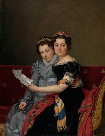 雅克·路易斯·戴维的《Zénaïde And Charlotte Bonaparte姐妹》