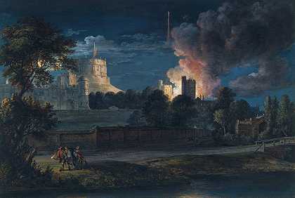 1768年，保罗·桑德比（Paul Sandby）在一个欢乐的夜晚从达切特巷（Datchet Lane）出发的温莎城堡（Windsor Castle）