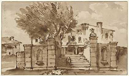 乔瓦尼·巴蒂斯塔·蒂埃波罗的《别墅视图》