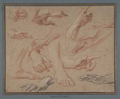 François Lemoyne的《手和脚的研究》